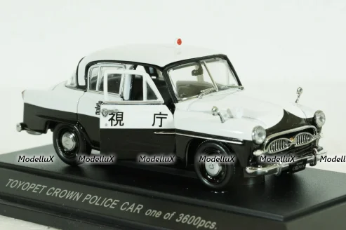 Toyopet Crown Police Car, black/white, Ebbro 1:43