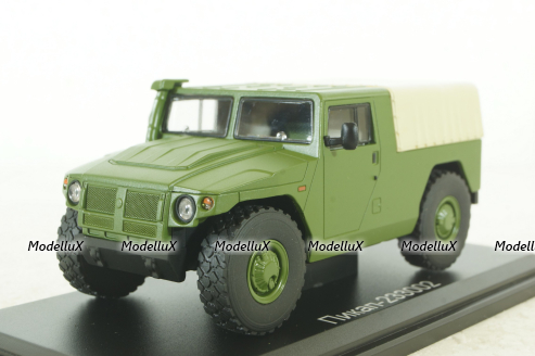 Газ-233002 ТИГР пикап с тентом (хаки), SSM2002, SSM 1:43