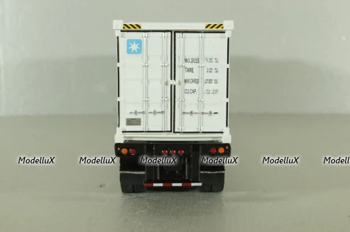 Peterbilt 579 day cab tractor with 40' refrigerated sea container Maersk, grey/white, 71069, Diecast Masters 1:50