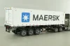 Peterbilt 579 day cab tractor with 40' refrigerated sea container Maersk, grey/white, 71069, Diecast Masters 1:50