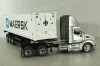 Peterbilt 579 day cab tractor with 40' refrigerated sea container Maersk, grey/white, 71069, Diecast Masters 1:50
