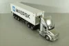 Peterbilt 579 day cab tractor with 40' refrigerated sea container Maersk, grey/white, 71069, Diecast Masters 1:50