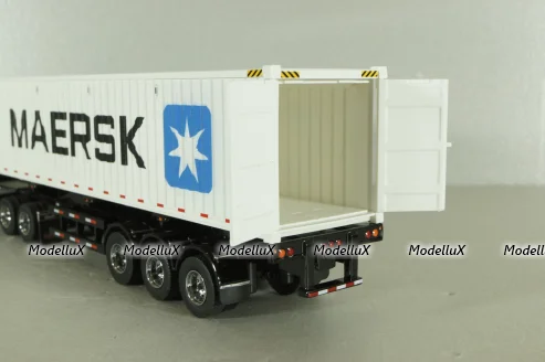 Peterbilt 579 day cab tractor with 40' refrigerated sea container Maersk, grey/white, 71069, Diecast Masters 1:50