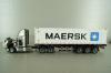 Peterbilt 579 day cab tractor with 40' refrigerated sea container Maersk, grey/white, 71069, Diecast Masters 1:50