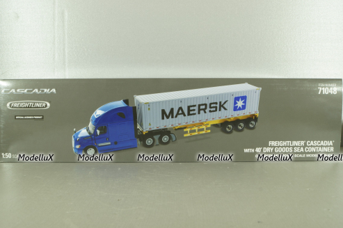 Freghtliner Cascadia with 40' dry goods sea container Maersk, blue/grey, 71048, Diecast Masters 1:50