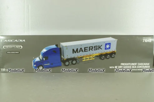Freghtliner Cascadia with 40' dry goods sea container Maersk, blue/grey, 71048, Diecast Masters 1:50