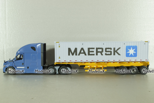 Freghtliner Cascadia with 40' dry goods sea container Maersk, blue/grey, 71048, Diecast Masters 1:50