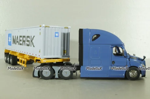 Freghtliner Cascadia with 40' dry goods sea container Maersk, blue/grey, 71048, Diecast Masters 1:50