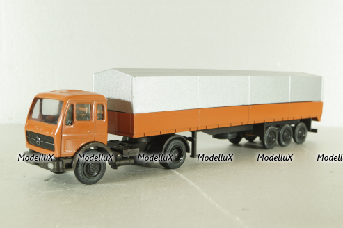Mercedes 1632/1932 tractor with semi-trailer, orange, 186, NZG 1:50
