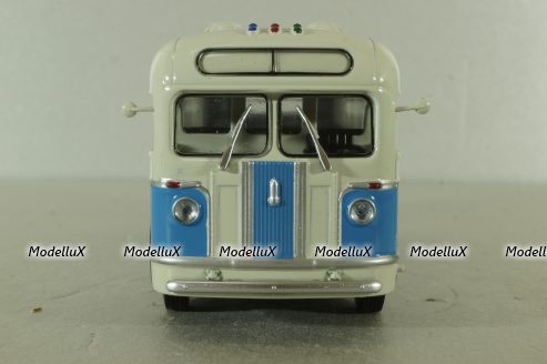 Зис-155 автобус, белый/синий, Наши Автобусы №19, Modimio 1:43 Уценка!