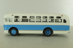 Зис-155 автобус, белый/синий, Наши Автобусы №19, Modimio 1:43