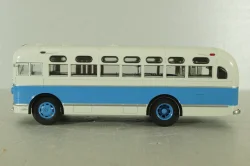Зис-155 автобус, белый/синий, Наши Автобусы №19, Modimio 1:43