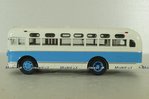 Зис-155 автобус, белый/синий, Наши Автобусы №19, Modimio 1:43 Уценка!