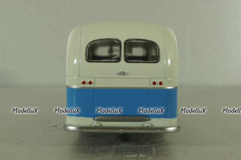 Зис-155 автобус, белый/синий, Наши Автобусы №19, Modimio 1:43 Уценка!