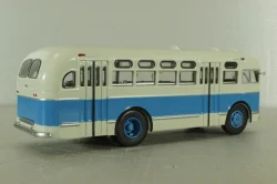 Зис-155 автобус, белый/синий, Наши Автобусы №19, Modimio 1:43