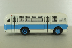 Зис-155 автобус, белый/синий, Наши Автобусы №19, Modimio 1:43