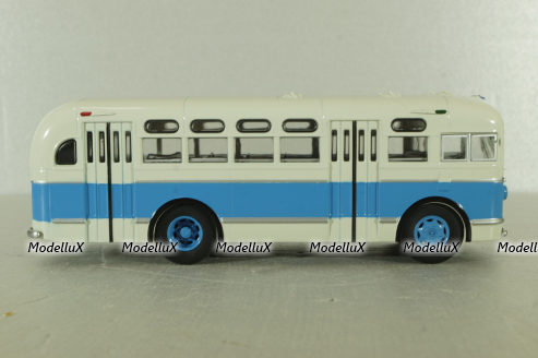 Зис-155 автобус, белый/синий, Наши Автобусы №19, Modimio 1:43 Уценка!