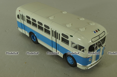 Зис-155 автобус, белый/синий, Наши Автобусы №19, Modimio 1:43 Уценка!