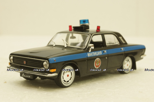 Газ-24-10 Волга. ГАИ, черная.  Автолегенды СССР № 1:43