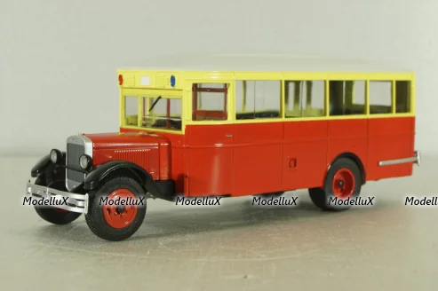 Зис-8 автобус, красно/желтый, Наши Автобусы №9, Modimio 1:43