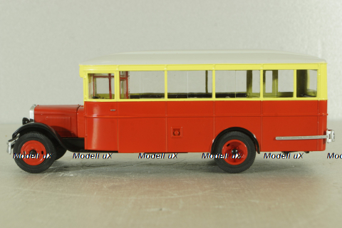 Зис-8 автобус, красно/желтый, Наши Автобусы №9, Modimio 1:43