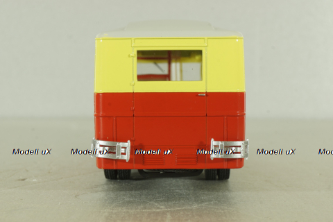 Зис-8 автобус, красно/желтый, Наши Автобусы №9, Modimio 1:43