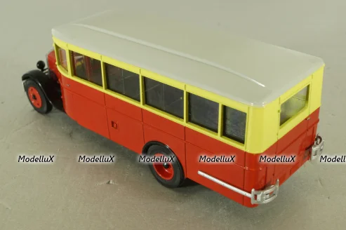Зис-8 автобус, красно/желтый, Наши Автобусы №9, Modimio 1:43
