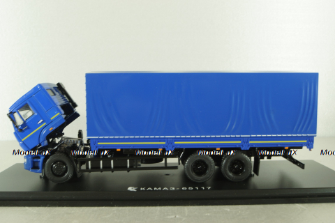 Камаз-65117 бортовой с тентом (поздний), синий, SSM1246, SSM 1:43 Уценка!