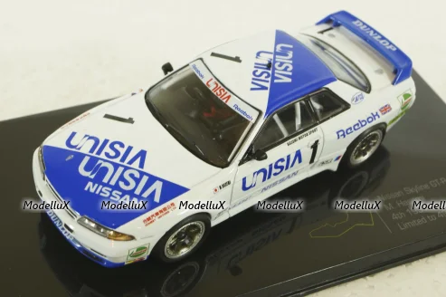 Nissan GT-R R32 Macau Guia Race Hasemi, white-blue, IXO 1:43