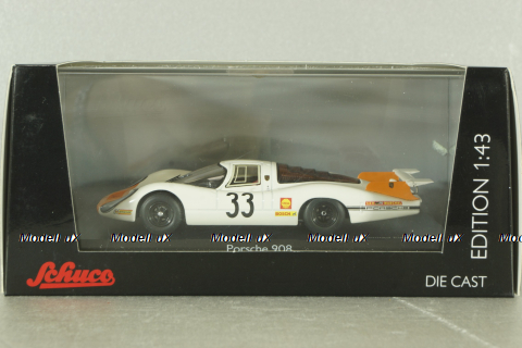 Porsche 908, 24h LeMans #33 R. Stommelen/J.Neerpasch 1968, white, 450372100, Schuco 1:43
