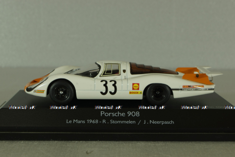 Porsche 908, 24h LeMans #33 R. Stommelen/J.Neerpasch 1968, white, 450372100, Schuco 1:43