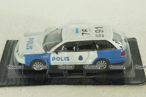 Audi A6 Avant (C5) Police Sweden 1997, white/blue,  Полицейские Машины Мира №38, 1:43