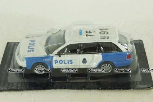 Audi A6 Avant (C5) Police Sweden 1997, white/blue,  Полицейские Машины Мира №38, 1:43