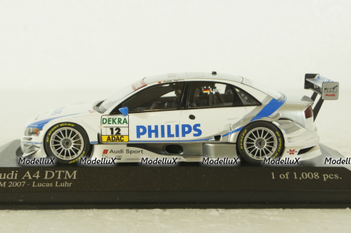 Audi A4 PHILIPS, Lucas Luhr, Audi Sport Team Rosberg, DTM 2007, Minichamps 1:43