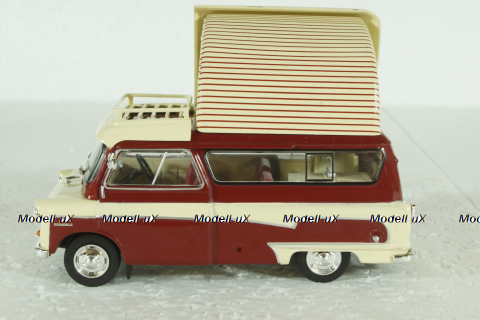 Bedford CA Caravan creme/darkred, Hachette 1:43