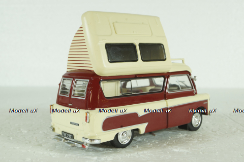 Bedford CA Caravan creme/darkred, Hachette 1:43