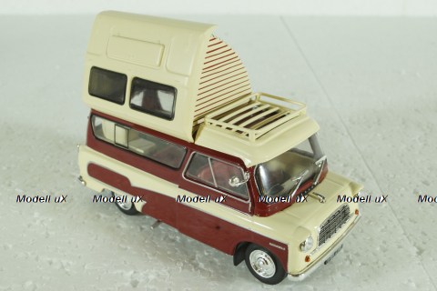 Bedford CA Caravan creme/darkred, Hachette 1:43