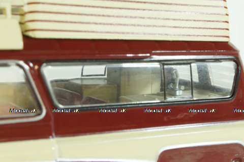 Bedford CA Caravan creme/darkred, Hachette 1:43