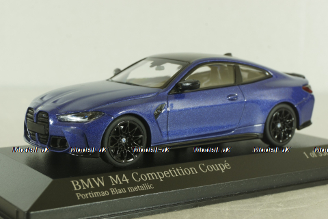BMW M4 Competition Coupe (G82) 2020, blue metallic, 410020125, Minichamps 1:43