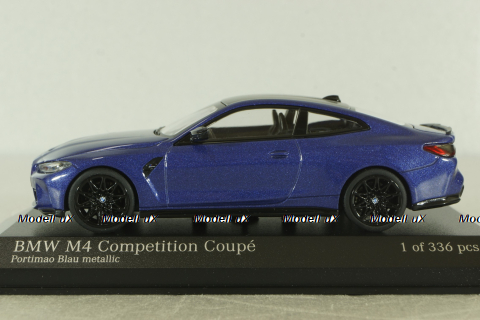 BMW M4 Competition Coupe (G82) 2020, blue metallic, 410020125, Minichamps 1:43