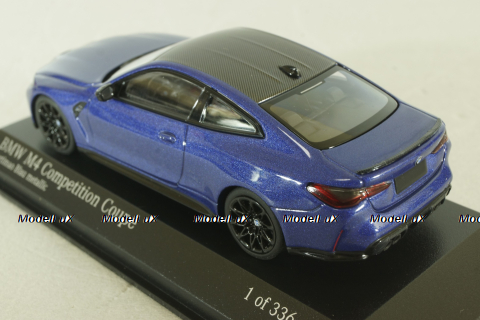 BMW M4 Competition Coupe (G82) 2020, blue metallic, 410020125, Minichamps 1:43