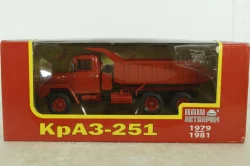 Краз-251 самосвал, 1979г, красный, Н774, Наш Автопром 1:43