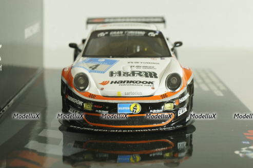 Porsche 911(997) Alzen Turbo Hankook, 24h ADAC Nurburgring #4 2008, white/black, 437086804, Minichamps 1:43