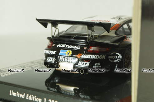 Porsche 911(997) Alzen Turbo Hankook, 24h ADAC Nurburgring #4 2008, white/black, 437086804, Minichamps 1:43