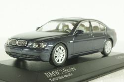 BMW 735 E65 7-Series, 2001, blue, 431020206, Minichamps 1:43