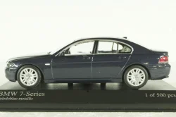 BMW 735 E65 7-Series, 2001, blue, 431020206, Minichamps 1:43