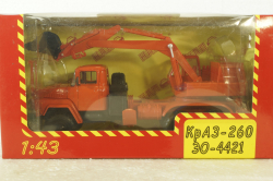 Краз-260 ЭОВ-4421, Экскаватор Красный, Н746, Наш Автопром 1:43