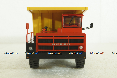 Белаз-7526 карьерный самосвал, красный/желтый, Н006, Наш Автопром 1:43