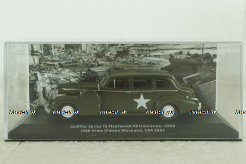 Cadillac Series 75 Fleetwood V8 Limousine 1939, USA 1951, Altaya Military #2 Altaya 1:43