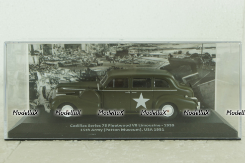Cadillac Series 75 Fleetwood V8 Limousine 1939, USA 1951, Altaya Military #2 Altaya 1:43